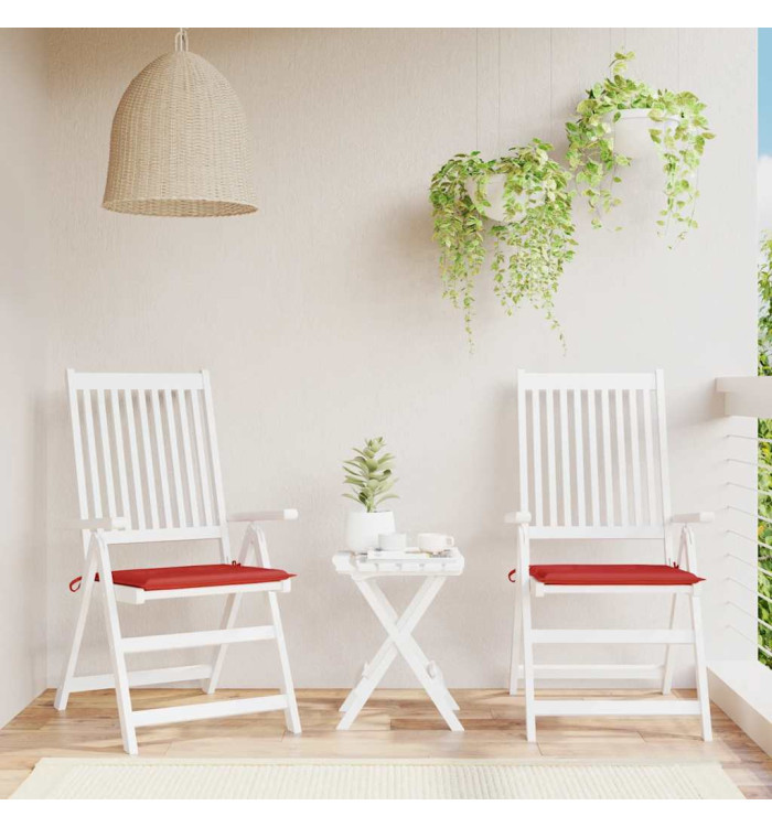 Coussins de chaise jardin lot de 2 rouge 40x40x4cm tissu oxford | Mobilier & Déco