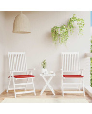 Coussins de chaise jardin lot de 2 rouge 40x40x4cm tissu oxford | Mobilier & Déco