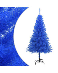 Sapin de Noël artificiel avec support bleu 120 cm PVC | Mobilier & Déco