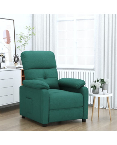 Fauteuil inclinable Vert foncé Tissu | Mobilier & Déco