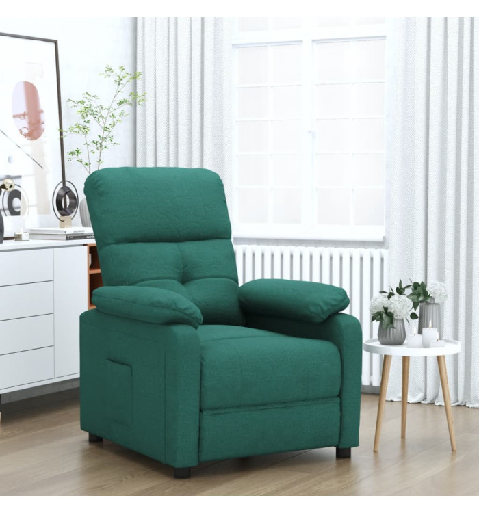 Fauteuil inclinable Vert foncé Tissu | Mobilier & Déco