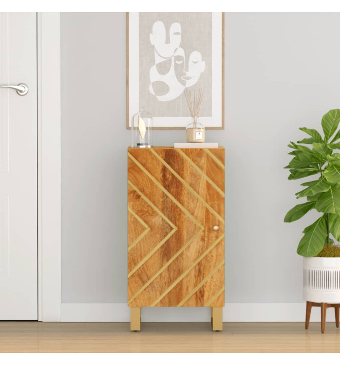 Armoire latérale marron et noir 40x33,5x75 cm bois de manguier | Mobilier & Déco