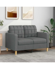 Canapé à 2 places Gris foncé 120 cm Tissu | Mobilier & Déco
