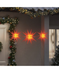 Lumières de Noël avec LED 3 pcs pliable rouge | Mobilier & Déco