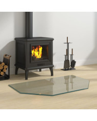 Plaque de verre pour cheminée hexagonale 80x50 cm | Mobilier & Déco
