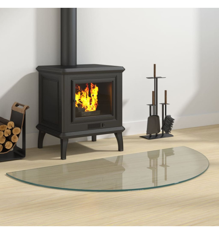 Plaque de verre de cheminée Demi-rond 1000x500 mm | Mobilier & Déco