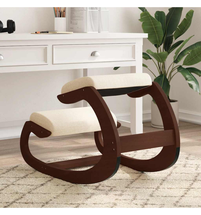 Chaise assis-genoux crème 55x84x55 cm contreplaqué de bouleau | Mobilier & Déco