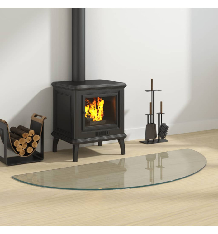 Plaque de verre de cheminée Demi-rond 1200x500 mm | Mobilier & Déco