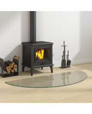 Plaque de verre de cheminée Demi-rond 1200x500 mm | Mobilier & Déco