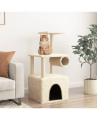 Arbre à chat avec griffoirs en sisal crème 109,5 cm | Mobilier & Déco