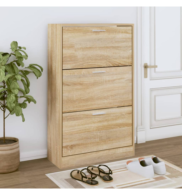 Armoire à chaussures Chêne sonoma 63x24x103cm Bois d'ingénierie | Mobilier & Déco