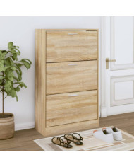 Armoire à chaussures Chêne sonoma 63x24x103cm Bois d'ingénierie | Mobilier & Déco