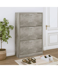 Armoire à chaussures Gris béton 63x24x103 cm Bois d'ingénierie | Mobilier & Déco