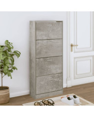 Armoire à chaussures Gris béton 63x24x147 cm Bois d'ingénierie | Mobilier & Déco