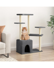 Arbre à chat avec griffoirs en sisal gris foncé 107,5 cm | Mobilier & Déco
