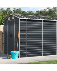 Abri de jardin anthracite 191x470x198 cm acier galvanisé | Mobilier & Déco