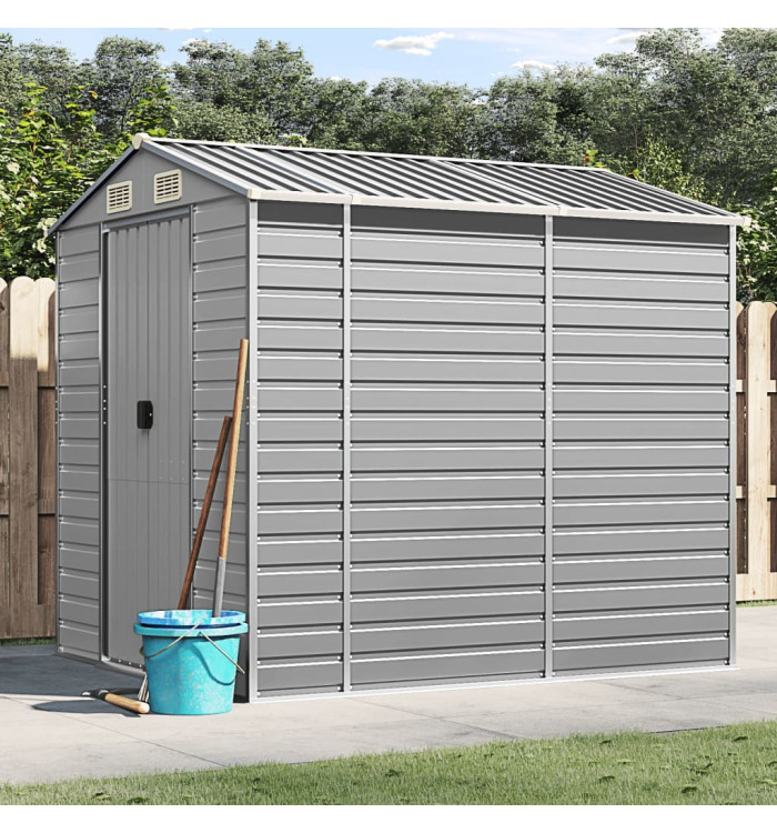 Abri de jardin gris clair 191x215x198 cm acier galvanisé | Mobilier & Déco