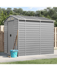 Abri de jardin gris clair 191x215x198 cm acier galvanisé | Mobilier & Déco