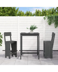 Ensemble de bar de jardin 3 pcs gris bois de pin massif | Mobilier & Déco