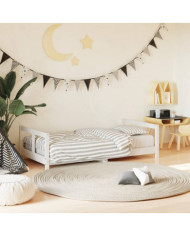 Cadre de lit pour enfant blanc 80x160 cm bois de pin massif | Mobilier & Déco