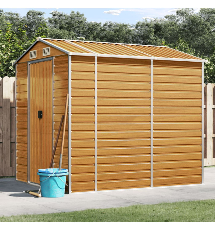 Abri de jardin marron clair 191x215x198 cm acier galvanisé | Mobilier & Déco