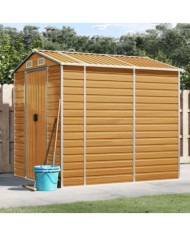 Abri de jardin marron clair 191x215x198 cm acier galvanisé | Mobilier & Déco