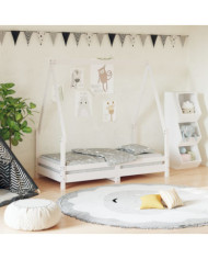 Cadre de lit pour enfant blanc 70x140 cm bois de pin massif | Mobilier & Déco