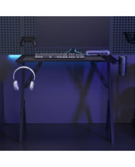 Bureau de jeu avec pieds en forme de Y Noir 90x60x75 cm | Mobilier & Déco