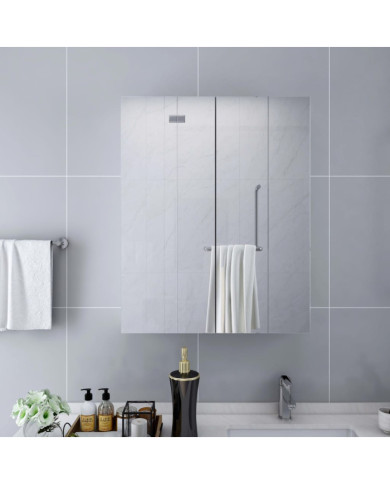 Armoire à miroir de salle de bain Blanc 60x15x75 cm MDF | Mobilier & Déco