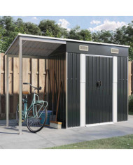 Abri de jardin avec toit prolongé anthracite 277x110,5x181 cm | Mobilier & Déco