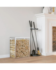 Portant de bois de chauffage 80x28x86 cm acier inoxydable | Mobilier & Déco