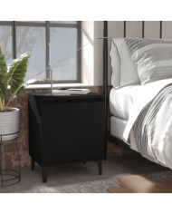 Tables de chevet avec pieds en métal noir 40x30x50 cm | Mobilier & Déco