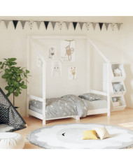 Cadre de lit pour enfant blanc 70x140 cm bois de pin massif | Mobilier & Déco