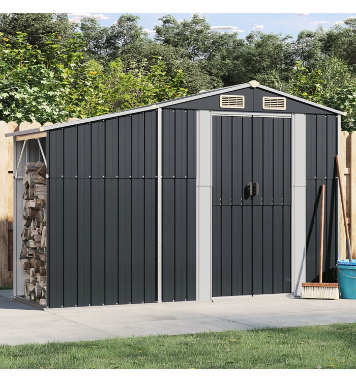 Abri de jardin anthracite 277x93x179 cm acier galvanisé | Mobilier & Déco