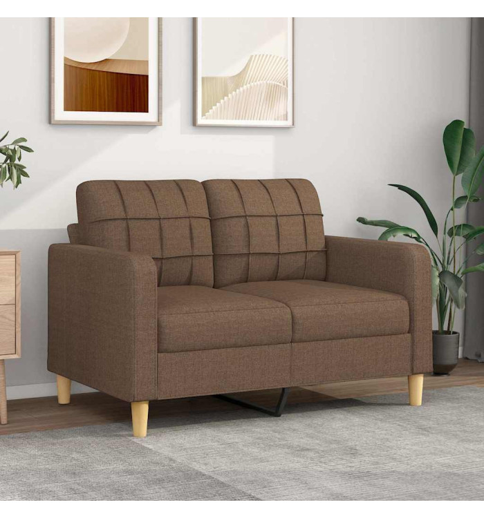 Canapé à 2 places Marron 120 cm Tissu | Mobilier & Déco
