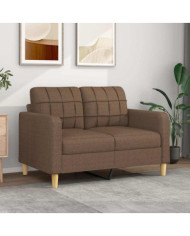 Canapé à 2 places Marron 120 cm Tissu | Mobilier & Déco