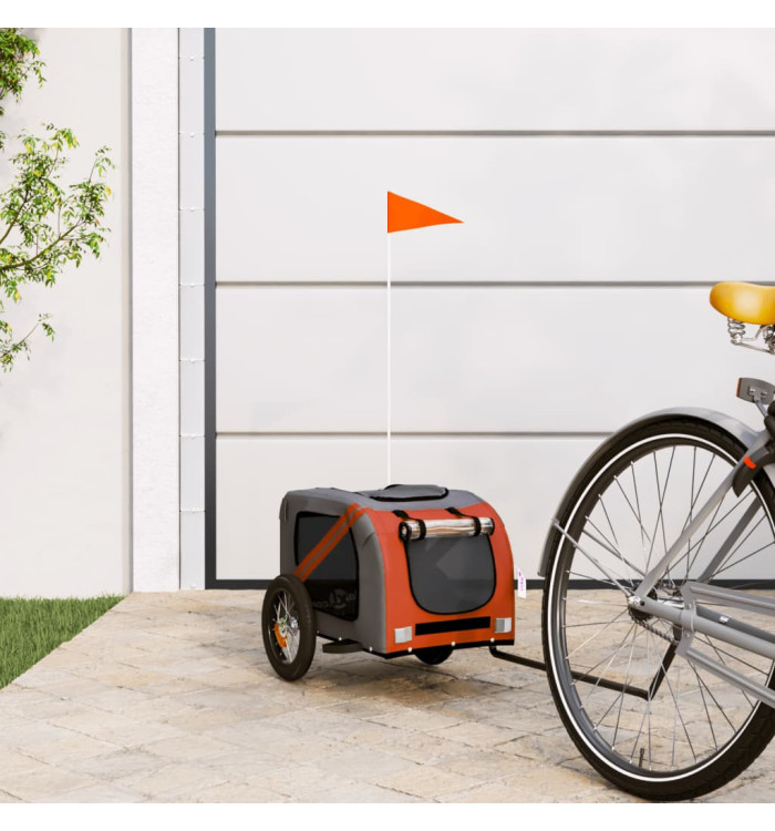 Remorque de vélo pour animaux de compagnie orange et gris | Mobilier & Déco