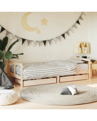 Cadre de lit pour enfants gris 80x200 cm bois de pin massif | Mobilier & Déco