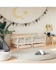 Cadre de lit enfant avec tiroirs 70x140 cm bois de pin massif | Mobilier & Déco