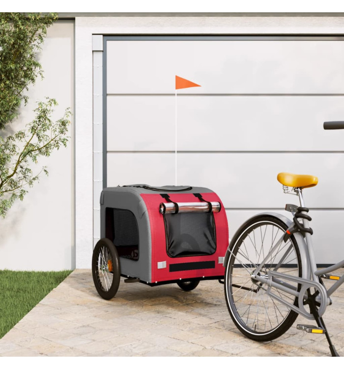 Remorque de vélo pour animaux de compagnie rouge et gris | Mobilier & Déco