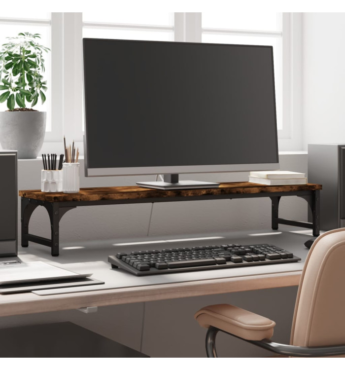 Support de moniteur chêne fumé 85x23x15,5 cm bois d'ingénierie | Mobilier & Déco