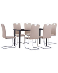 Ensemble de salle à manger 7 pcs Similicuir Cappuccino | Mobilier & Déco