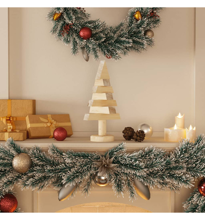 Arbres de Noël en bois pour décoration 2 pcs 30 cm pin massif | Mobilier & Déco