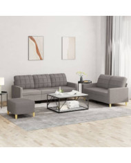 Ensemble de canapés 3 pcs avec coussins Taupe Tissu | Mobilier & Déco