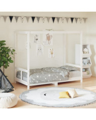 Cadre de lit pour enfant blanc 80x160 cm bois de pin massif | Mobilier & Déco