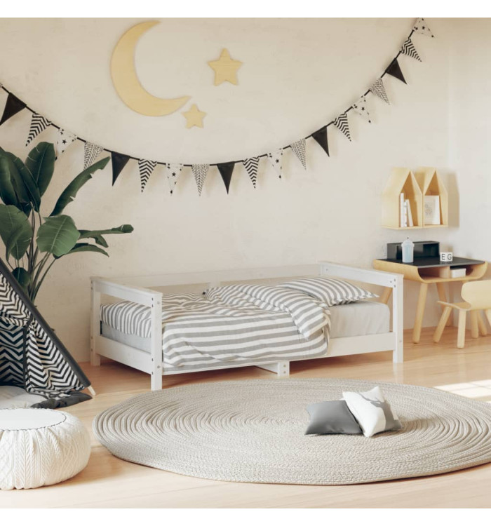 Cadre de lit pour enfant blanc 70x140 cm bois de pin massif | Mobilier & Déco
