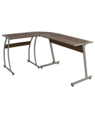 Bureau d'angle marron bois d'ingénierie | Mobilier & Déco
