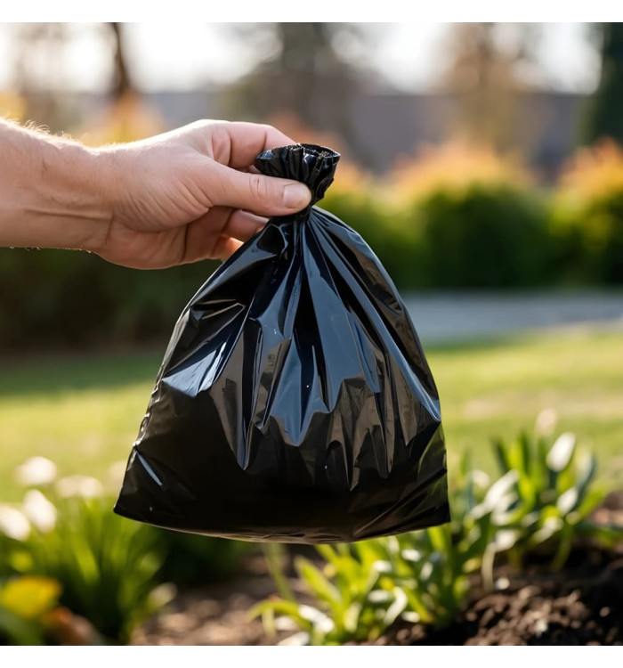 Sacs à crottes pour chiens 750 pcs noir 30x20 cm PE | Mobilier & Déco