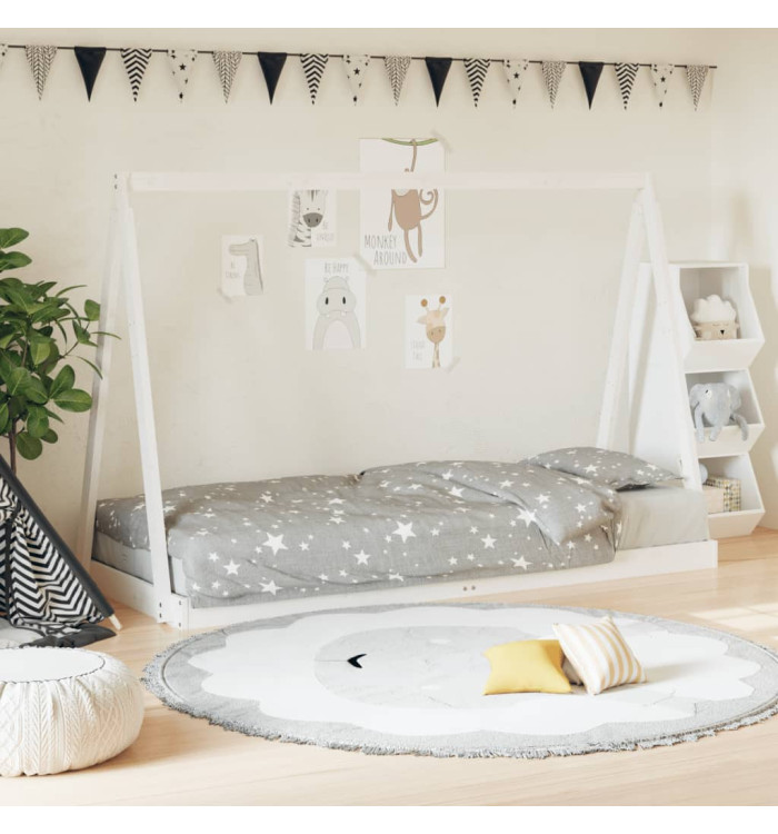 Cadre de lit pour enfants blanc 80x200 cm bois de pin massif | Mobilier & Déco