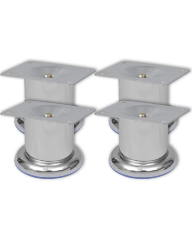 Pieds ronds de canapé 4 pcs Chrome 60 mm | Mobilier & Déco